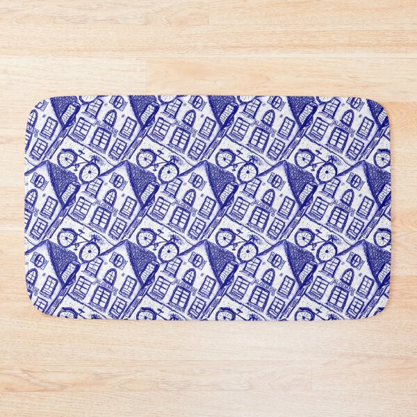 Item preview, Delft Blue Dutch Bloemen & Bicycle Pattern  designed and sold by SaltCitySage.