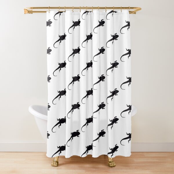 Bearded Dragon Silhouette Shower Curtain