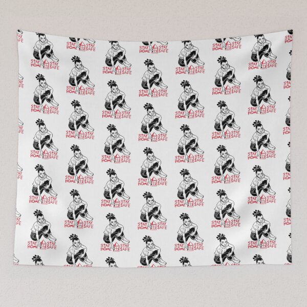 Item preview, Beautiful woman writing a message to the world to Stay Home. designed and sold by quantaarcana.