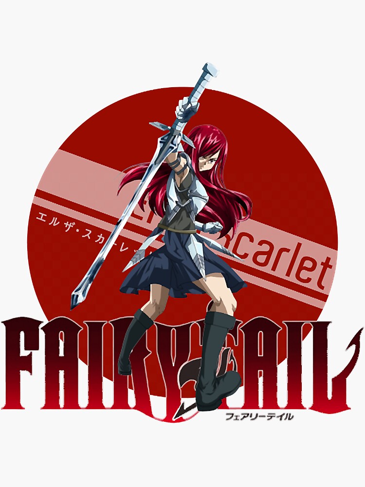 Sticker « Erza Scarlet Anime Personnages - Fairy Tail », par ...