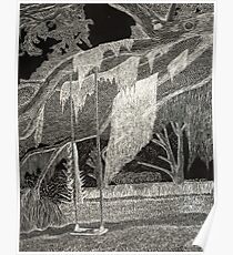Scratchboard Landscape Poster