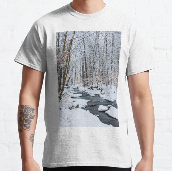 forest creek in winter forest Classic T-Shirt