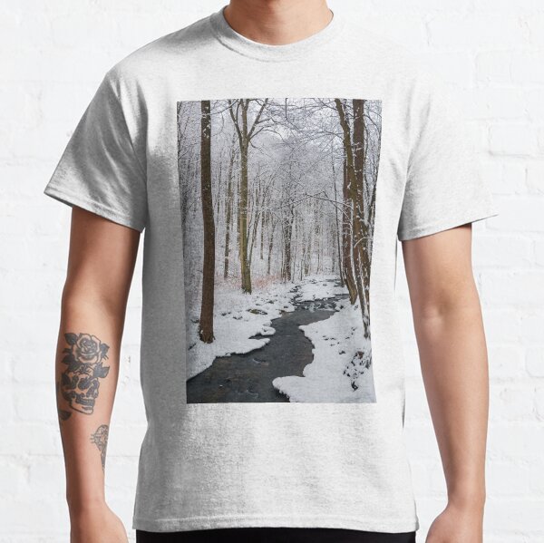 forest creek in winter forest Classic T-Shirt