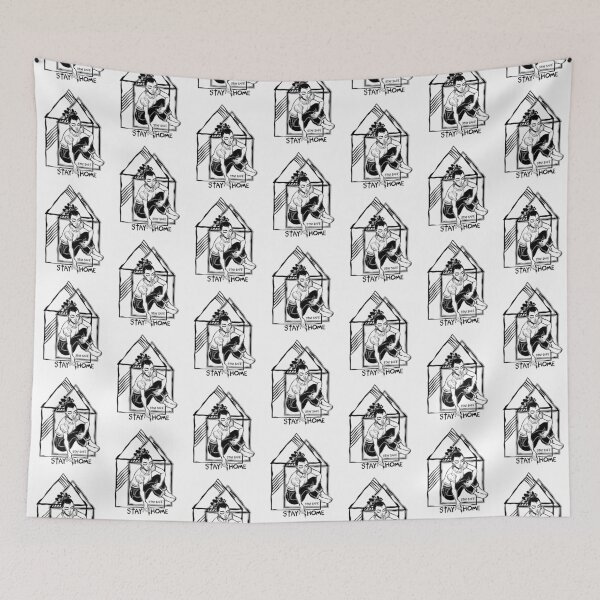 Item preview, Beautiful woman writing a message to the world to Stay Home. designed and sold by quantaarcana.