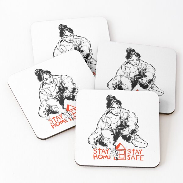Item preview, Beautiful woman writing a message to the world to Stay Home. designed and sold by quantaarcana.