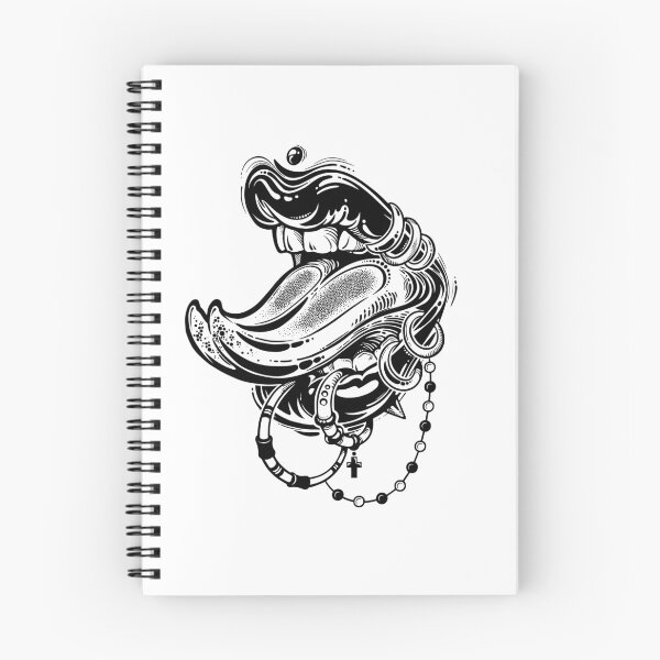 Item preview, Realistic sexy lips showing split snake tongue and stylish facial piercing.  designed and sold by quantaarcana.