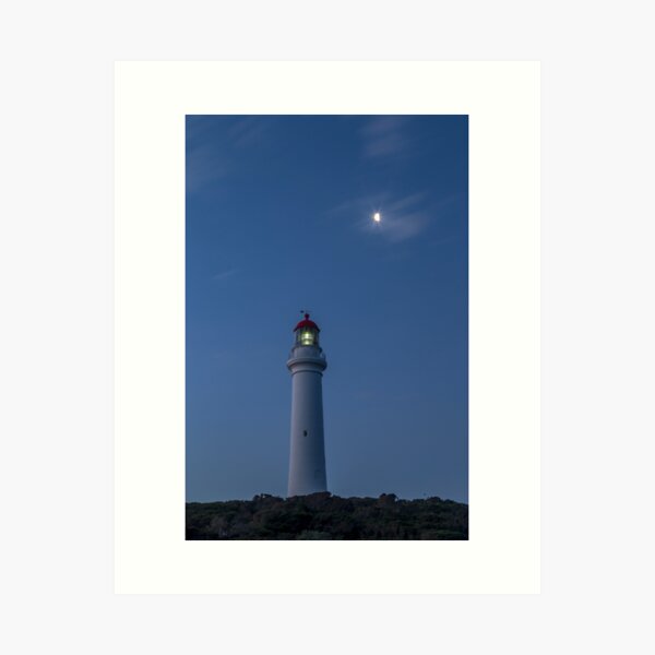 Item preview, Aireys Inlet Lighthouse with the moon  designed and sold by susanzentay.