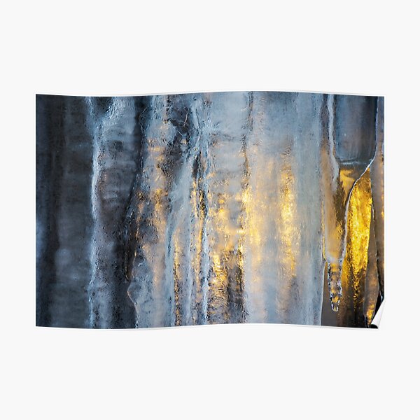 beautiful ice texture lit from behind Poster