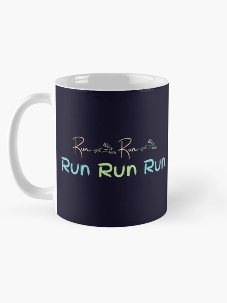 Aperçu 5 sur 6. Mug à café avec l'œuvre Run Rabbit Run créée et vendue par InputVSOutput.