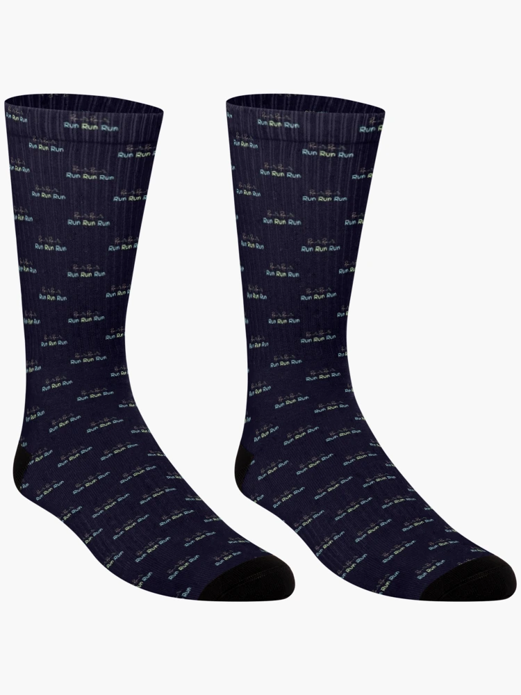 Aperçu 3 sur 5. Chaussettes avec l'œuvre Run Rabbit Run créée et vendue par InputVSOutput.