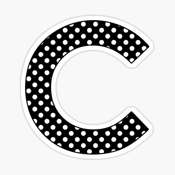 Item preview, The Letter C - Monogram in White Polka Dots on Black Pattern designed and sold by Bumblefuzzies.