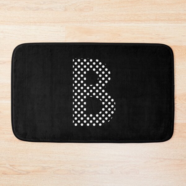 Item preview, The Letter B - Monogram in White Polka Dots on Black Pattern designed and sold by Bumblefuzzies.
