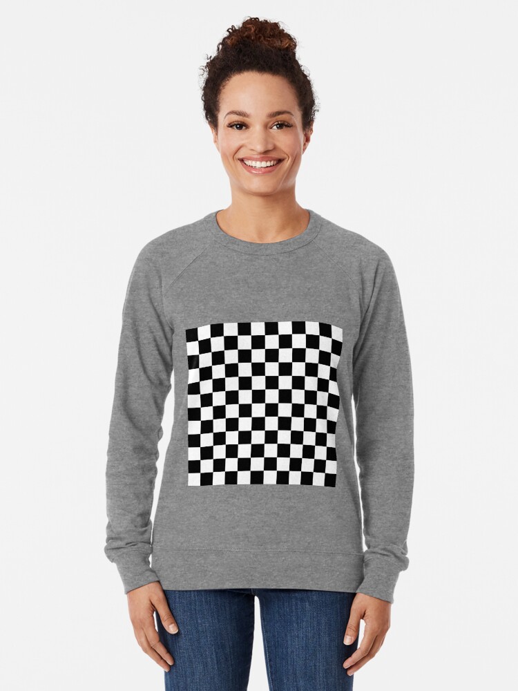 black and white checkered sweatshirt