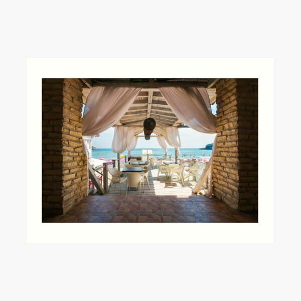 empty terrace with beautiful view in to the sea Art Print