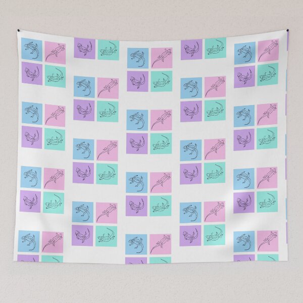 Item preview, Bearded Dragon Outline on Pastel Square designed and sold by PrileyRileyArt.