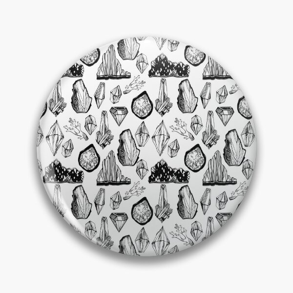 Item preview, Artistic linear wild minerals, crystals, gems and rock stones seamless pattern. designed and sold by quantaarcana.