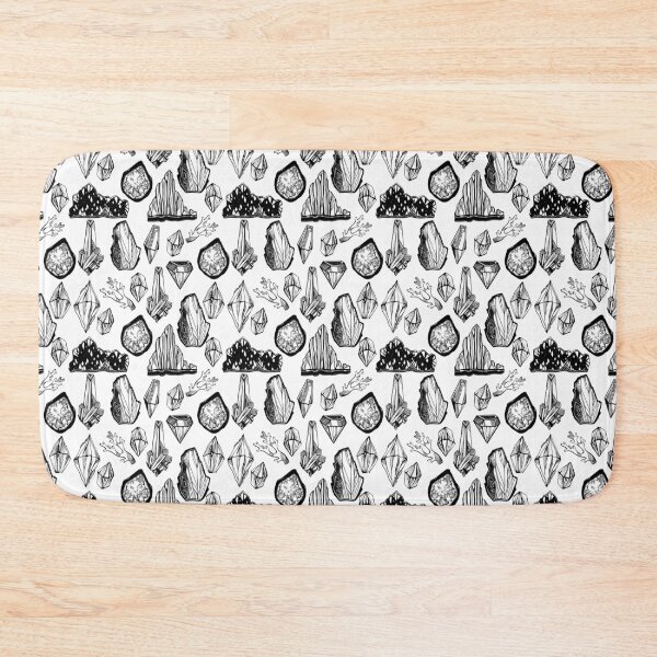 Item preview, Artistic linear wild minerals, crystals, gems and rock stones seamless pattern. designed and sold by quantaarcana.