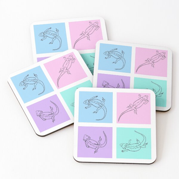 Item preview, Bearded Dragon Outline on Pastel Square designed and sold by PrileyRileyArt.
