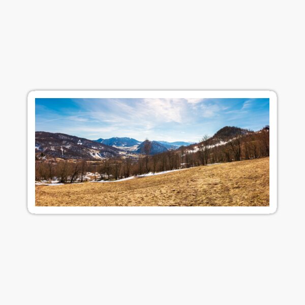 panorama of mountainous countryside in springtime Sticker