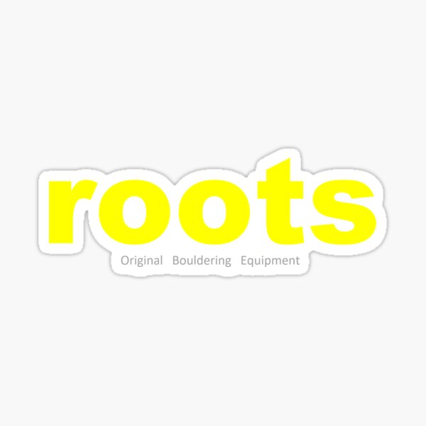 Yellow ROOTS CLIMIBING Logo Tee and Hoodies. Sticker