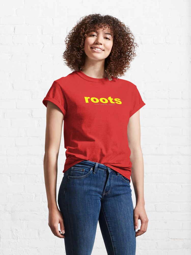 Alternate view of Yellow ROOTS CLIMIBING Logo Tee and Hoodies. Classic T-Shirt