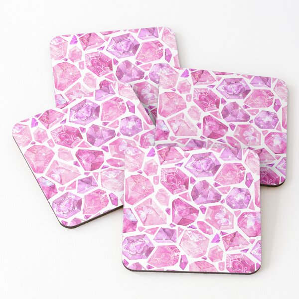 Item preview, Mariposas suspendidas en gemas geométricas - Cuarzo rosa de acuarela y cristal rosa designed and sold by Perrin Le Feuvre.
