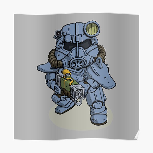 Fallout 4 Brotherhood Of Steel Soldier Art Poster For Sale By Gamingposters Redbubble