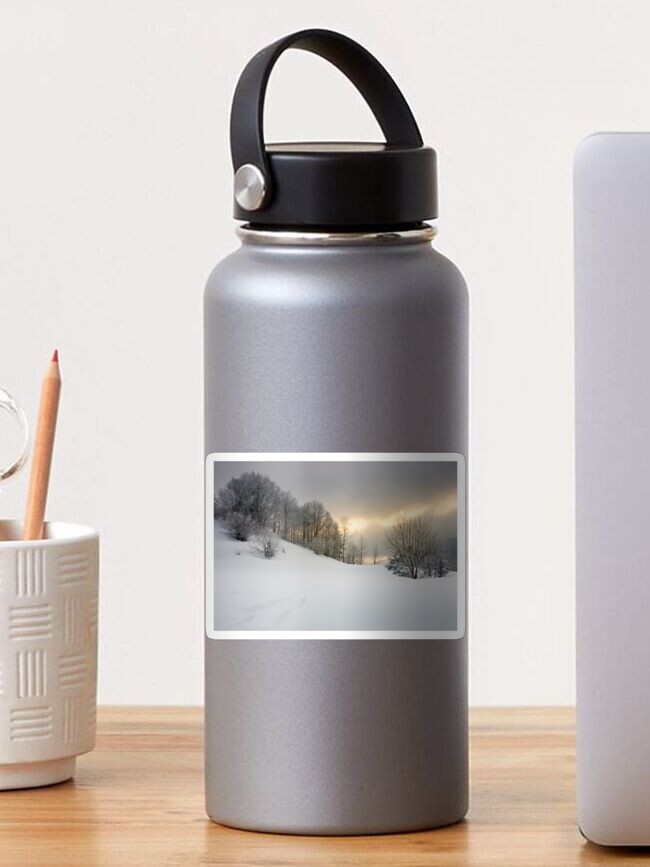 Thumbnail 1 of 3, Sticker, gorgeous winter sunrise in mountains designed and sold by mike-pellinni.