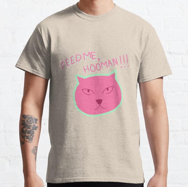 Angry Pink cat asking for food Classic T-Shirt