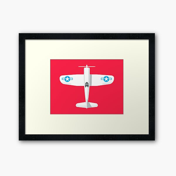 Vista previa del artículo con la obra «F4U WWII Fighter Aircraft - Landscape Crimson», diseñado y vendido por VoodooCircus.