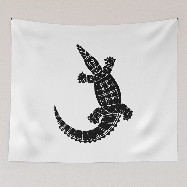 Item preview, Australian Aboriginal Art Crocodile black designed and sold by kickwear-com.