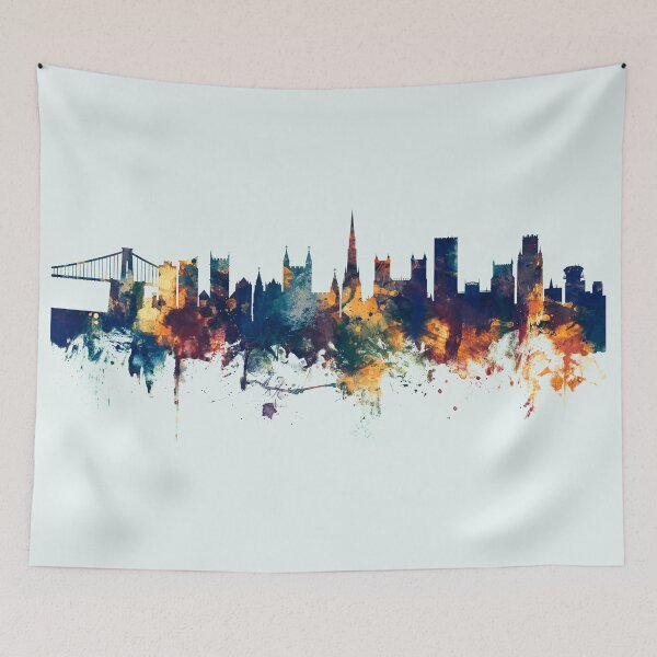 Aperçu de l'œuvre Bristol England Skyline créée et vendue par ArtPrints.
