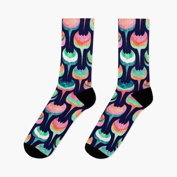 Item preview, GeoManta Rays in Mint, Navy and Corals designed and sold by Gingerlique.