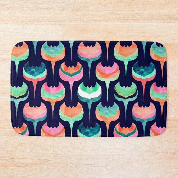 Item preview, GeoManta Rays in Mint, Navy and Corals designed and sold by Gingerlique.