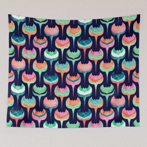 Item preview, GeoManta Rays in Mint, Navy and Corals designed and sold by Gingerlique.