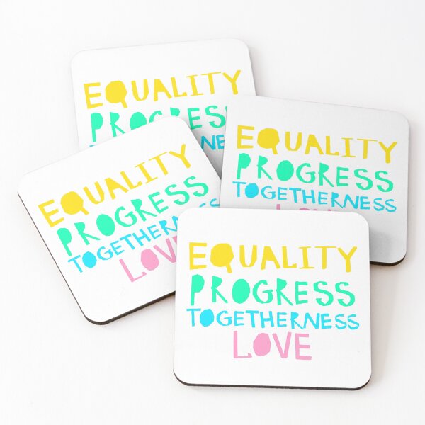 Item preview, Hand written and crafted strong and beautiful social message Equality, Progress, Togetherness, Love.  designed and sold by quantaarcana.