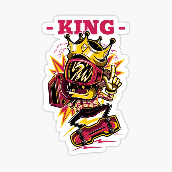 Skate King, Music lover, Street Life Style Sticker
