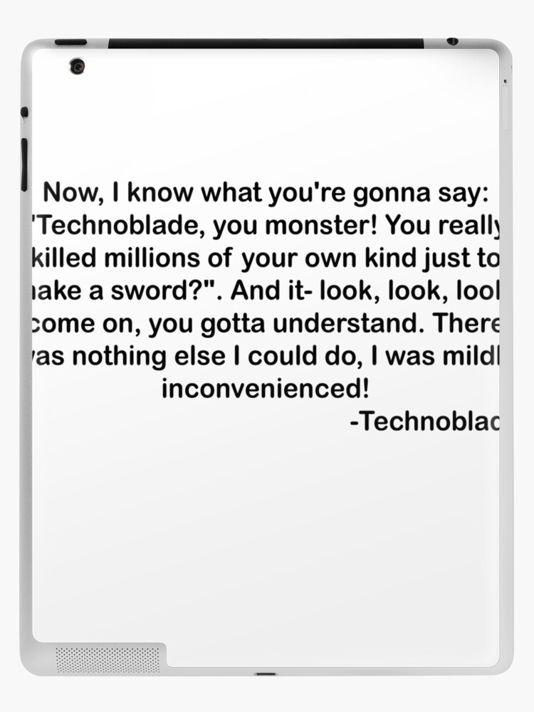 Technoblade Quote: Technoblade Never Dies iPad Case & Skin for Sale by  Swagneato