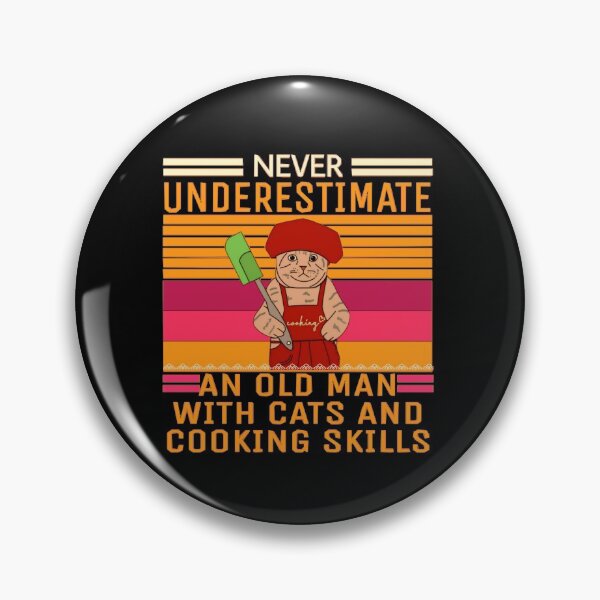 Item preview, Chef funny cat. Never underestimate an old man with cats and cooking skills  designed and sold by karimaK-71.