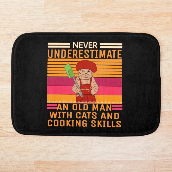 Item preview, Chef funny cat. Never underestimate an old man with cats and cooking skills  designed and sold by karimaK-71.