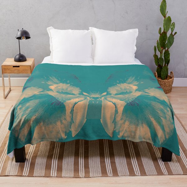 Item preview,  Lion hiding behind flowers-blue background designed and sold by CSouissi.