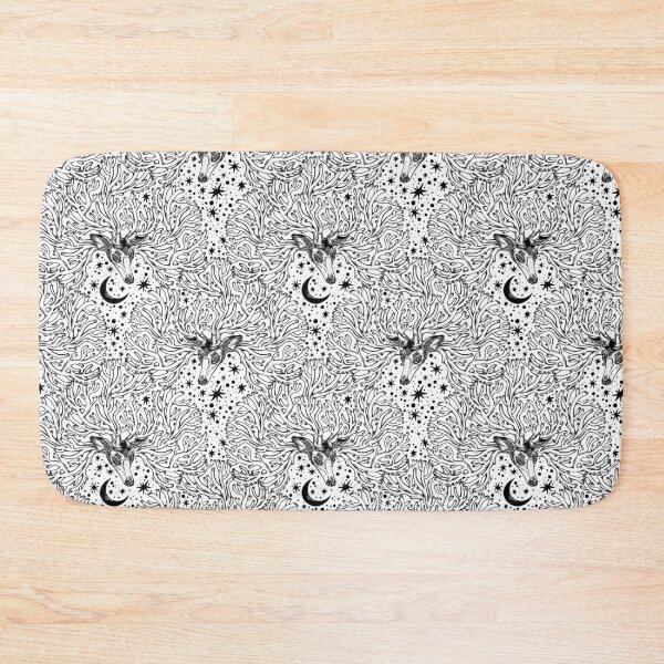 Item preview, Deer or fawn magic animal portrait with crown of stars, moon and intricate antlers seamless pattern.  designed and sold by quantaarcana.