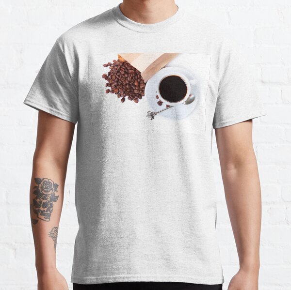 cup of coffee and paper bag with coffee beans Classic T-Shirt