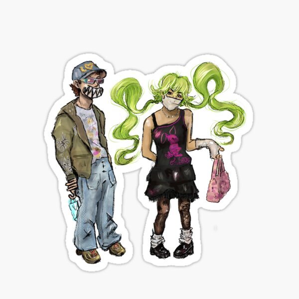 Drew and Enya Digital Drawing | Mel.omane Sticker