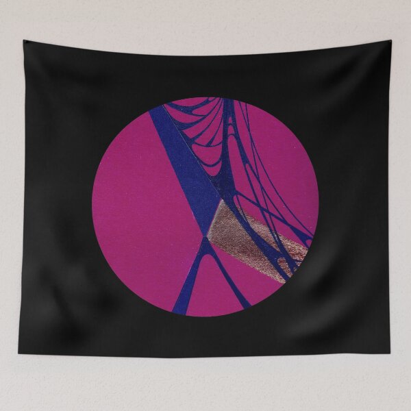 Item preview, MAGENTA ORIGIN - Original handmade collage & inks fine art circle designed and sold by Azanza.