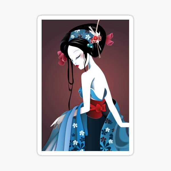 Geisha la blanche Sticker
