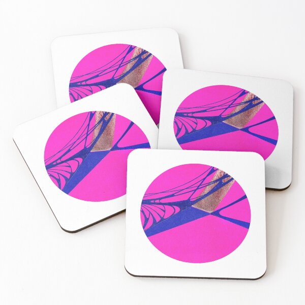 Item preview, NEON PINK ORIGIN - Original handmade collage & inks fine art circle designed and sold by Azanza.