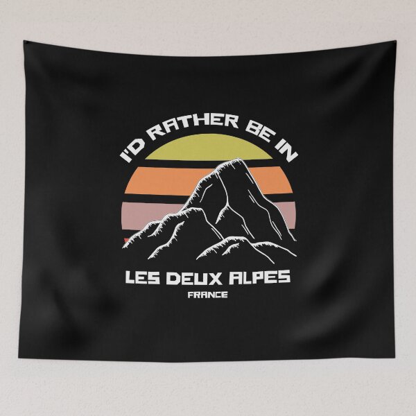 Item preview, I'd Rather Be In Les Deux Alpes France Vintage Sunset Ski Mountain designed and sold by billingtonpix.