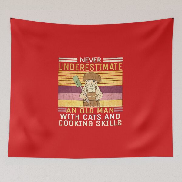 Item preview, Never underestimate an old man with cats and cooking skills  designed and sold by karimaK-71.