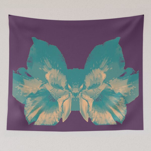 Item preview,  Lion hiding behind flowers-purple background designed and sold by CSouissi.
